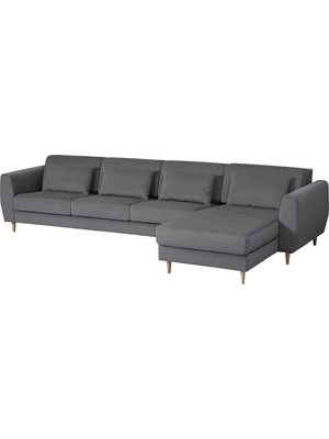 IKEA Gri Ferah Kanepe - Uzanma Koltuklu 4'lü Kanepe