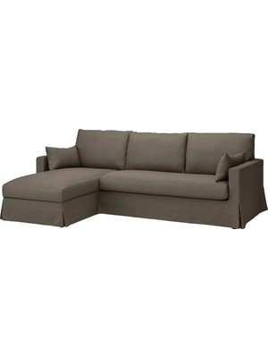 IKEA Gri Lüks Kanepe - Uzanma Koltuklu 3'lü Kanepe