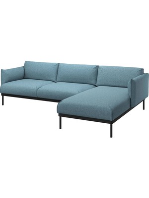 IKEA Açık Mavi Konforlu Kanepe - Uzanma Koltuklu 3'lü Kanepe