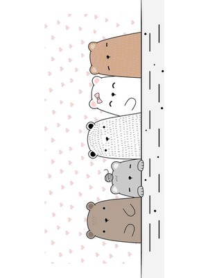 Limajuno Home & Kids Carpet  Ayı Ailesi Desenli Dijital Baskılı Çocuk HALISI_100 x 150 cm