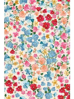 Limajuno Home & Kids Carpet Rengarenk Çiçek Desenli Dijital Baskılı Çocuk HALISI_100 x 150 cm