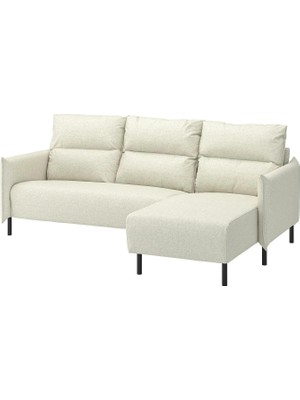 IKEA Bej Rahat Kanepe - Uzanma Koltuklu 3'lü Kanepe