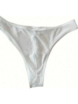 Bigelal Erkek Biyeli Beyaz Transparan Brazillian Slip