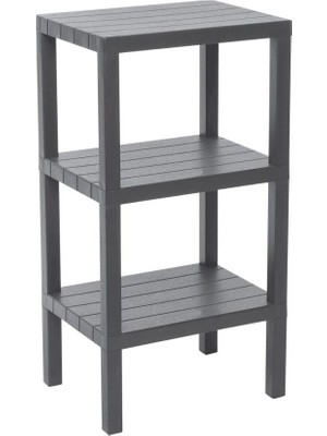K-yonlineticaret 3 Raflı Gri Modüler Ünite Plastik 38X29X74 cm (5501)