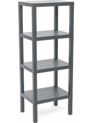 K-yonlineticaret 4 Raflı Gri Modüler Ünite Plastik 38X29X100 cm (5501)