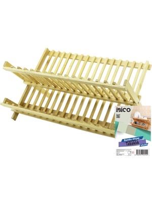 K-yonlineticaret Ahşap Bambu Bulaşık - Tabaklık Tezgah Üstü 43X43CM (5501)