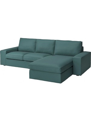 IKEA Gri Modern Kanepe - Uzanma Koltuklu 3'lü Kanepe