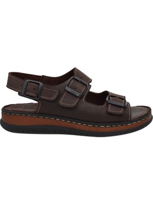 Ortopedia Ayarlanabilir Hakiki Deri Comfort Kadın Sandalet 2289 - Kahve