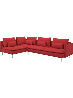 IKEA Kırmızı Konforlu Kanepe - 4'lü Köşe Kanepe