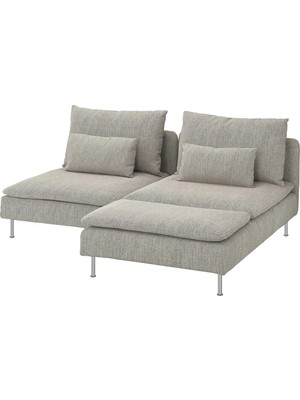 IKEA Bej Konforlu Kanepe - Uzanma Koltuklu 2'li Kanepe