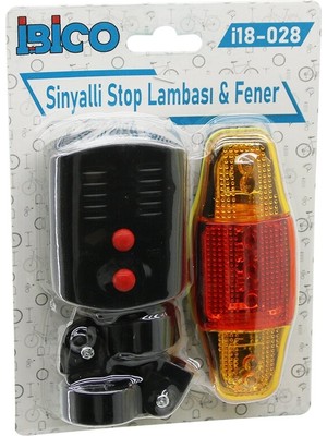K-yonlineticaret 2in1 Bisiklet Cob LED Fener  -  Sinyalli Stop Lamba   Pilli (5501)