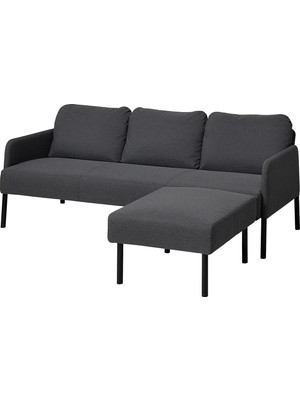 IKEA Gri Konforlu Kanepe - Uzanma Koltuklu 3'lü Kanepe