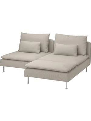 IKEA Bej Ferah Kanepe - Uzanma Koltuklu 2'li Kanepe