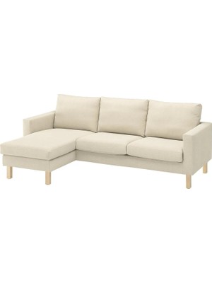 IKEA Bej Lüks Kanepe - Uzanma Koltuklu 3'lü Kanepe