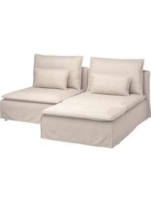 IKEA Beyaz Ferah Kanepe - Uzanma Koltuklu 2'li Kanepe
