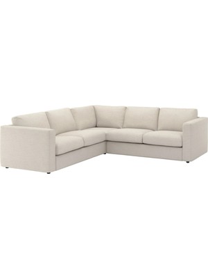 IKEA Bej Modern Kanepe - 4'lü Köşe Kanepe
