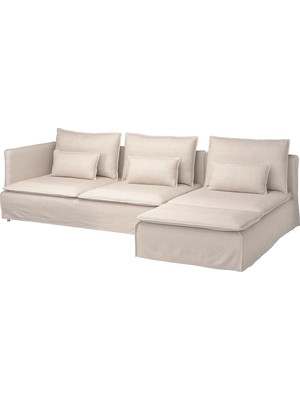 IKEA Ekru Şık Kanepe - Uzanma Koltuklu 4'lü Kanepe