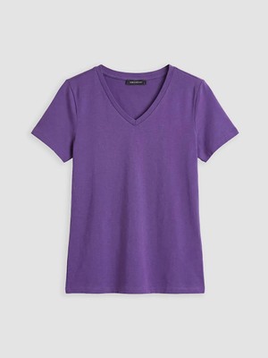 LC Waikiki Lcw Everyday Mor V Yaka Kadın Tişört