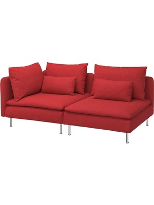 IKEA Kırmızı Konforlu Kanepe - 3'lü Kanepe