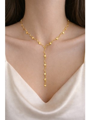 eklektis Gold Yıldızlı Y Kolye, Ayarlanabilir