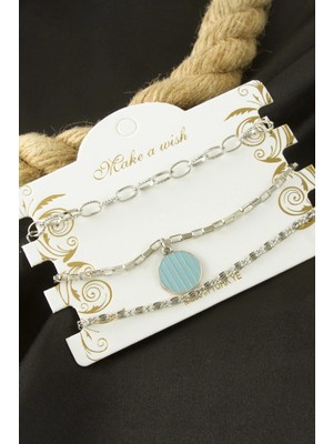 Toyigoo Ieg™ Yuvarlak Çizgili Zincir Bileklik 3 Adet