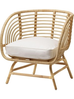 IKEA Beyaz Rahat Berjer Koltuk - Rattan Koltuk