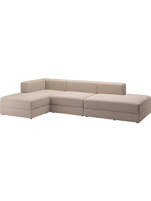 IKEA Gri Lüks Kanepe - 3,5 Kişilik Kanepe ve Uzanma Koltuğu