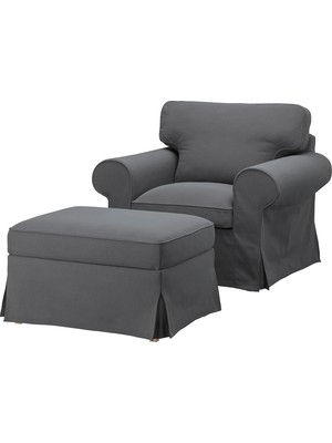 IKEA Gri Şık Berjer Koltuk - Tekli Koltuk ve Puf