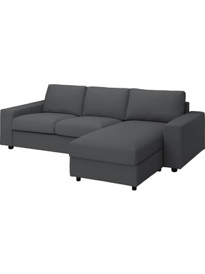 IKEA Gri Rahat Kanepe - Uzanma Koltuklu 3'lü Kanepe