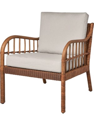 IKEA Beyaz Konforlu Berjer Koltuk - Rattan Koltuk