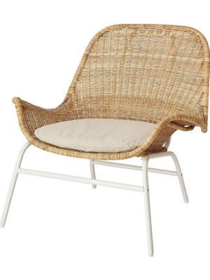 IKEA Beyaz Lüks Berjer Koltuk - Rattan Koltuk