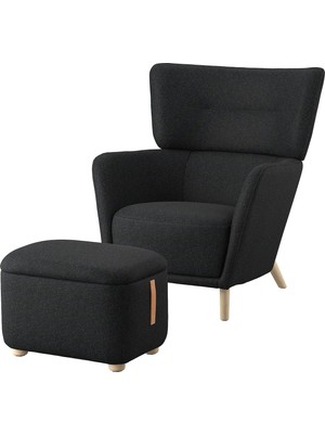 IKEA Siyah Konforlu Berjer Koltuk - Berjer ve Puf