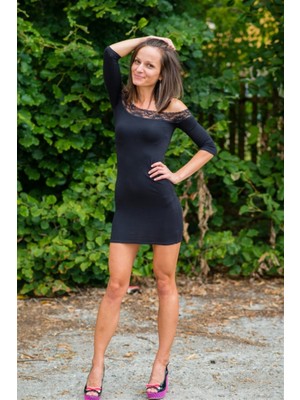 Cosmos E-Ticaret TP101182 Özel Dizayn Dantel Süslü Mini Elbise