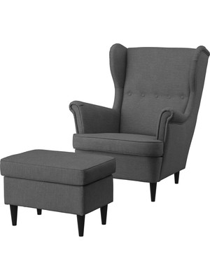 IKEA Gri Lüks Berjer Koltuk - Berjer ve Puf