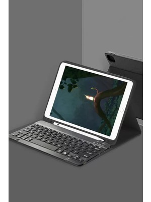 AyrStore Samsung Galaxy Tab A9 Plus Kılıf KC01 Smart Klavyeli Tablet Kılıfı - Siyah