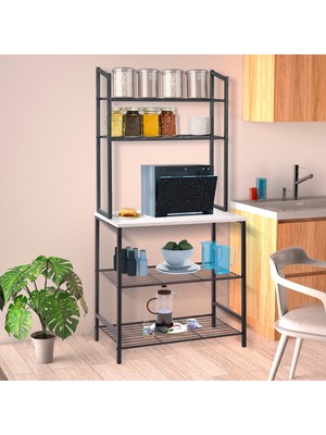 Retodesign Beyaz Mutfak Bangosu , Çok Amaçlı Raf 1750s