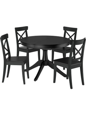 IKEA Siyah Sağlam Yemek Masası - Yemek Masası Takımı