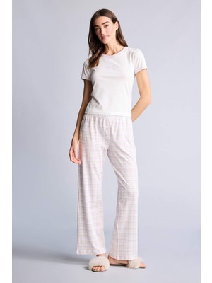 DeFacto Pijama Takımı Üst Kareli Alt H2023AX26SM