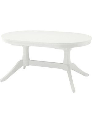 IKEA Beyaz Zarif Yemek Masası - Oval Yemek Masası