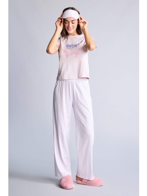 DeFacto Pijama Takımı Baskılı Üst Alt H2022AX26SM