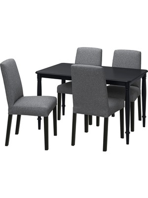 IKEA Siyah Şık Yemek Masası - Mutfak Masası Takımı