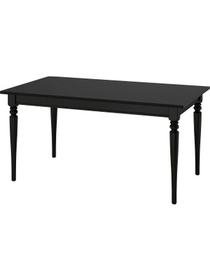 IKEA Siyah Sağlam Yemek Masası - Açılır Yemek Masası