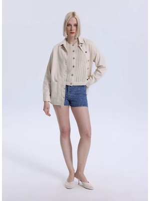 Mustang Yüksek Bel Normal Mavi Kadın Denim Şort M6SL-SRT1214