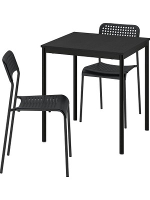 IKEA Siyah Zarif Yemek Masası - Mutfak Masası Takımı