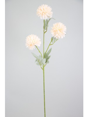 Yapay Çiçek Deposu Somon Renkli Yapay Çiçek 3lü Top Karanfil Dalı 62 cm Gerçekçi Görünüm