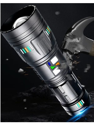 F.b.ı Pro F-3002 Alüminyum Tg LED Gece Şeritli Type-C Şarjlı El Feneri