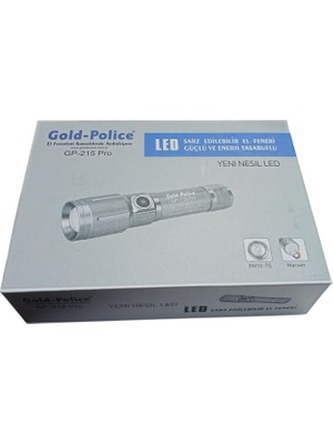 Gold Police GP-215 Pro Şarjlı El Feneri PM10 LED Mıklatıslı