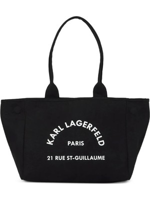 Karl Lagerfeld %65 Geri Dönüştürülmüş Pamuk, %35 Pamuk Siyah Kadın Omuz Çantası B1W50010999