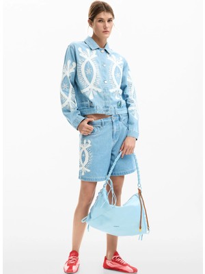 Desigual Yüksek Bel Standart Mavi Kadın Denim Şort 26SWDD45
