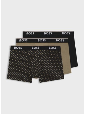 Boss Siyah - Kahve Erkek Boxer Trunk 3p Power Desig